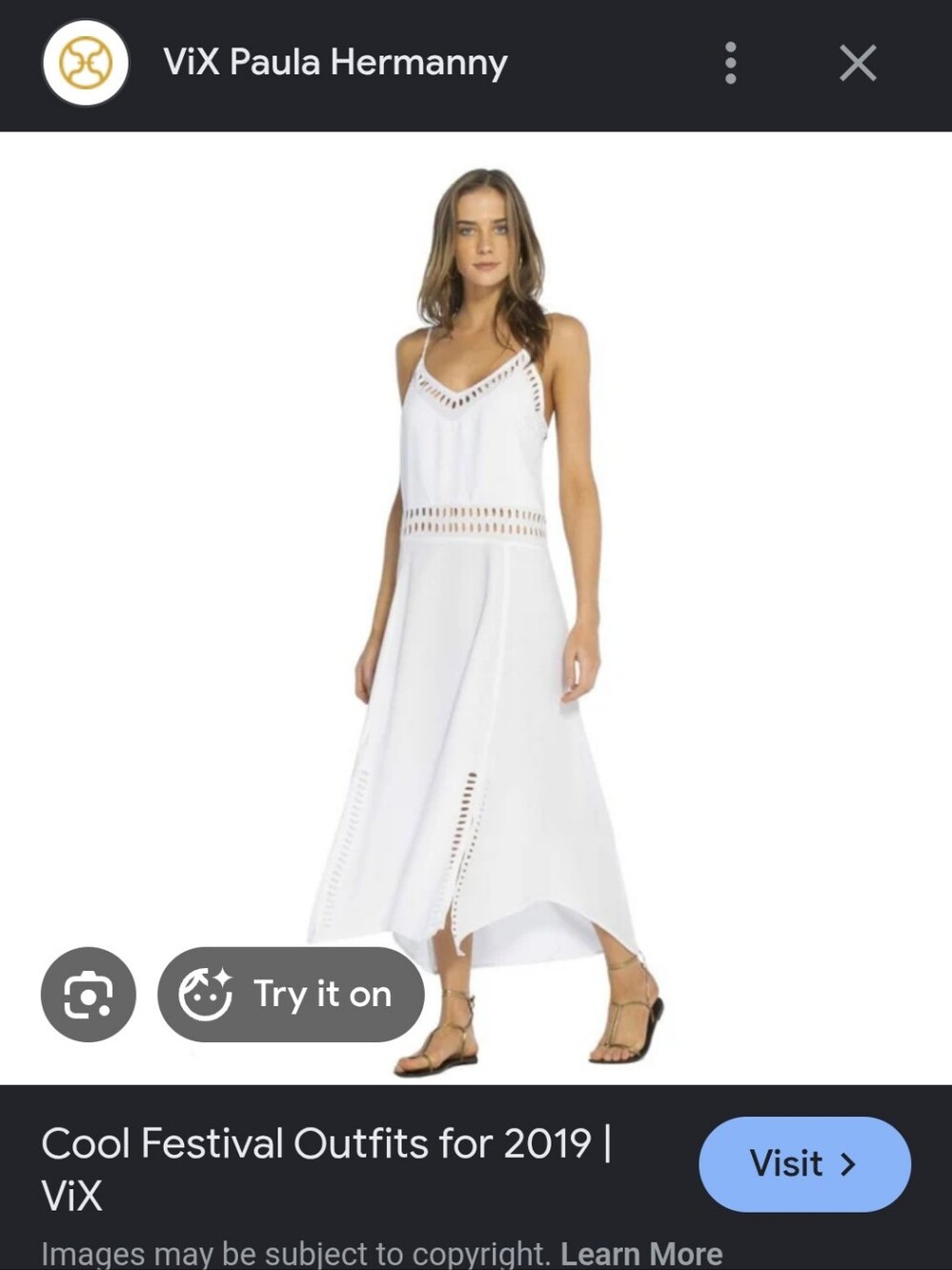 ViX Paula hermanny White Eyelet High-Low Midi Skirt